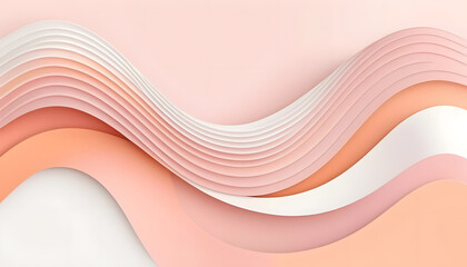 Obraz premium Abstract pastel pink waves, layered paper design.