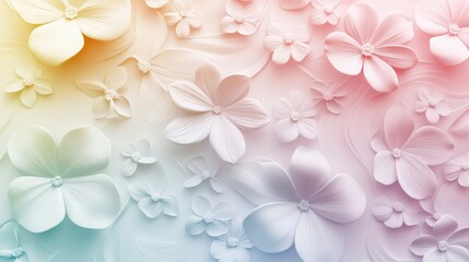 Fototapeta premium Pastel floral wave texture design abstract art soft color palette digital background close-up view nature inspired
