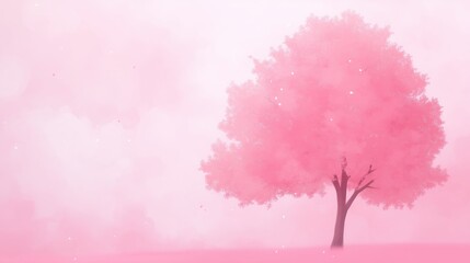 Pink Cherry Blossoms Tree in Bloom With Soft Background for Tranquil Nature Themes and Spring Aesthetic, Highlighting Beauty and Renewal, Perfect for Seasonal and Botanical Designs