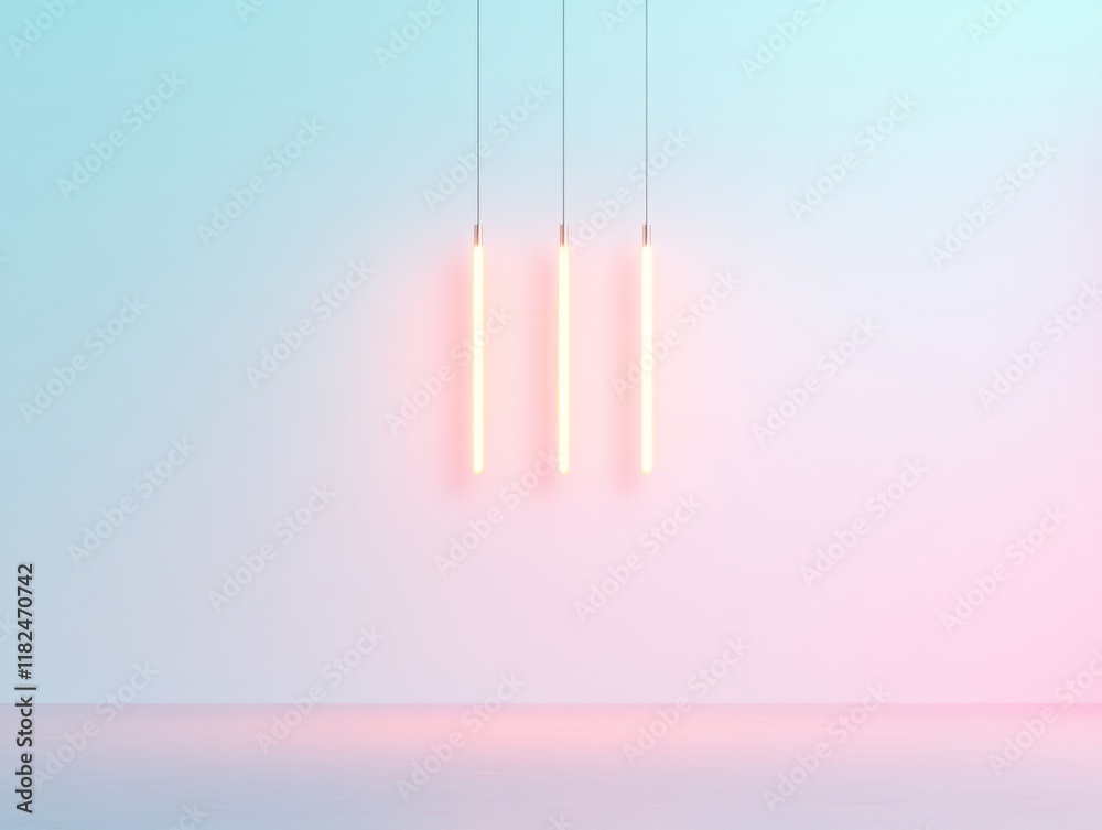 Aufkleber minimalist financial dynamics glowing stock lines on abstract pastel background