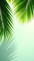 Palm fronds stretched upwards from the ground, natural, greenery