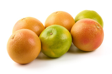 Grapefruits, isolated on white background.