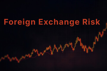 Foreign Exchange Risk word phrase text on economic theme background