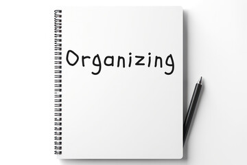 Organizing inscription text words on notepad page