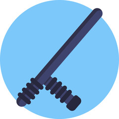 A baton icon representing authority and control, often used by law enforcement to maintain order at crime scenes or during investigations.