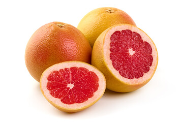 Grapefruits, isolated on white background.