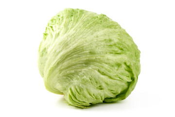 Fototapeta premium Fresh Iceberg salad, isolated on white background.