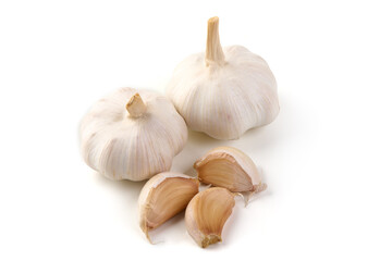 Fresh garlic, isolated on white background.