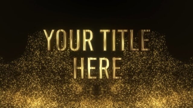 Shiny Golden Text with Particles Glowing Title