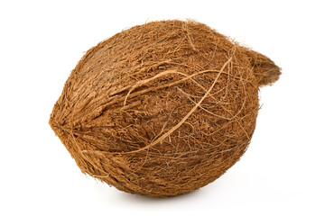 Whole Coconut, isolated on white background.