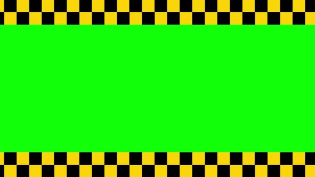 Yellow black tape animation. Do not cross motion on green screen background. animated 4k chroma key