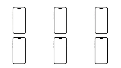 New Smartphone Contemporary Smartphone Devices. Transparent background