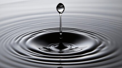 Water droplet falling, creating concentric ripples.