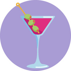 A classic martini, served with an olive, symbolizing the smooth, timeless vibe of jazz music.