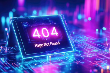 Error 404. Page not fond. Futuristic modern 3D background