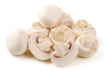 Champignons, close-up, isolated on white background. High resolution image.