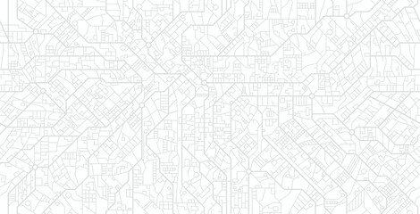 Seamless city street map on white background.