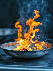 Flames from Burning Wood