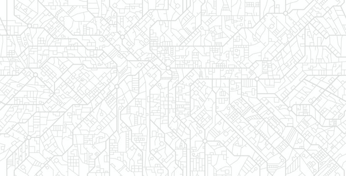 Seamless city street map on white background.