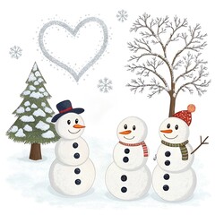 snowman with heart heart shape celebration snowman christmas  card  holiday - event anthropomorphic smiley face 