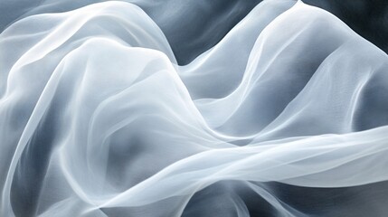Fototapeta premium Abstract Draped White Sheer Fabric Texture Background