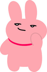 Cute pink rabbit vector image