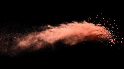 Motion of Pink Powder Particles Against Black Background