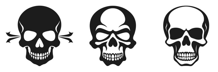Minimalist Black Skull and Crossbones Vector