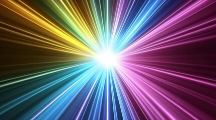 Vibrant Rainbow Light Rays Burst Background