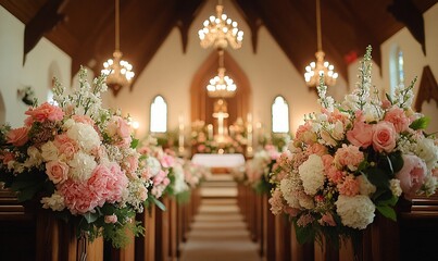 Church Wedding Ceremony Floral Decor