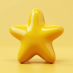 Golden 3D star illustration on white background with metallic shine, symbolizing Christmas, decoration, and a festive design concept