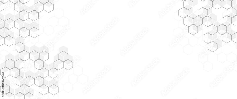 Aufkleber Vector hexagons pattern. Geometric abstract background with simple hexagonal elements. Medical, technology or science design