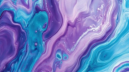 Obraz premium Vibrant aquatic ripple effects turquoise and lavender colors high detail abstract art natural sunlight reflections serene viewpoint