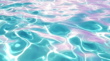 Obraz premium Vibrant aquamarine and pale lavender water patterns serene poolside high detail tranquil environment aesthetic concept