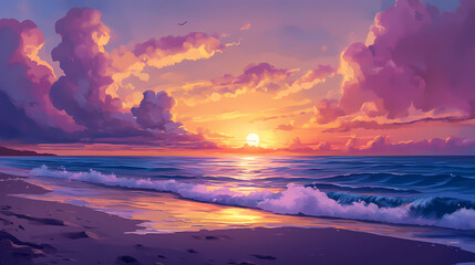 Nothing water ocean panoramic view aerial sky beautiful sunset serene clouds scene sea sunrise dusk beach horizon dawn seascape drone australian hill bay over coastlin. Morningtide. Illustration