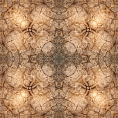 Brown and tan kaleidoscope abstract.