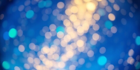 Fototapeta premium Bokeh light blurs background with white copy space, ideal for fresh and vibrant design projects. Defocused Lights Background with Lens Flare 