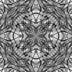 Black and white kaleidoscope abstract.