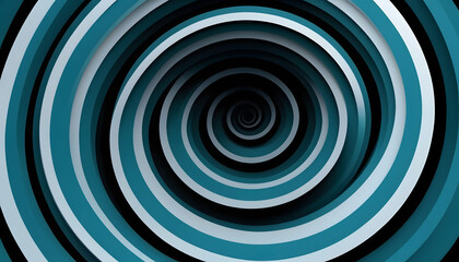 Obraz premium Abstract teal and black hypnotic spiral.