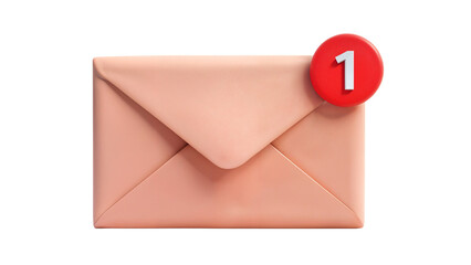 Notification alert on a digital envelope indicating new message receivedNotification alert on a digital envelope indicating new message received