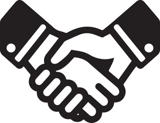Hand shake vector black and white (symbol of two people meeting and friendship) vectors image of hand shake
