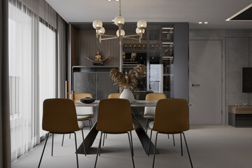 Fototapeta premium 3d render modern living room