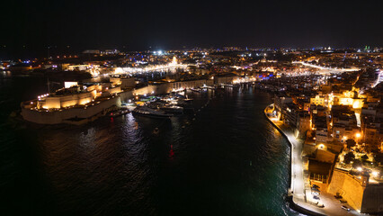 Fototapeta premium Aerial footage in Malta during winter holidays. 