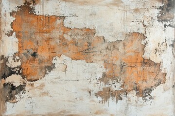 Fototapeta premium Weathered wall with captivating textures and a rustic charm in warm earthy tones