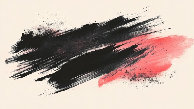 Dynamic black ink strokes with gradient red accents abstract art creative design minimalistic style artistic perspective