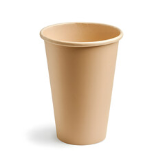 Brown paper coffee cup mock up isolated on a white background