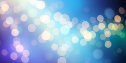 Fototapeta premium Bokeh light blurs background with white copy space, ideal for fresh and vibrant design projects. Defocused Lights Background with Lens Flare 