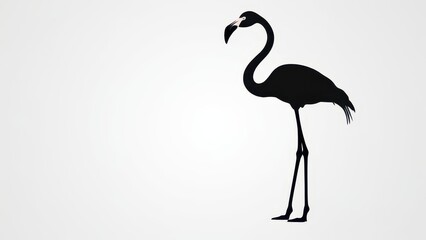 Obraz premium Artistic silhouette of a flamingo, perfect for nature and wildlife themes.