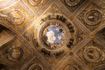 Ceiling of Camera degli Sposi in Palazzo Ducale in Mantua, Italy