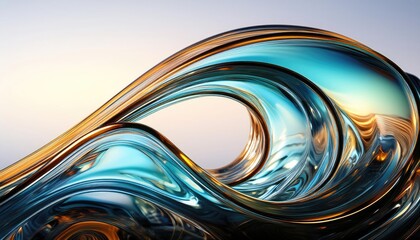 Abstract Swirling glass Wave 